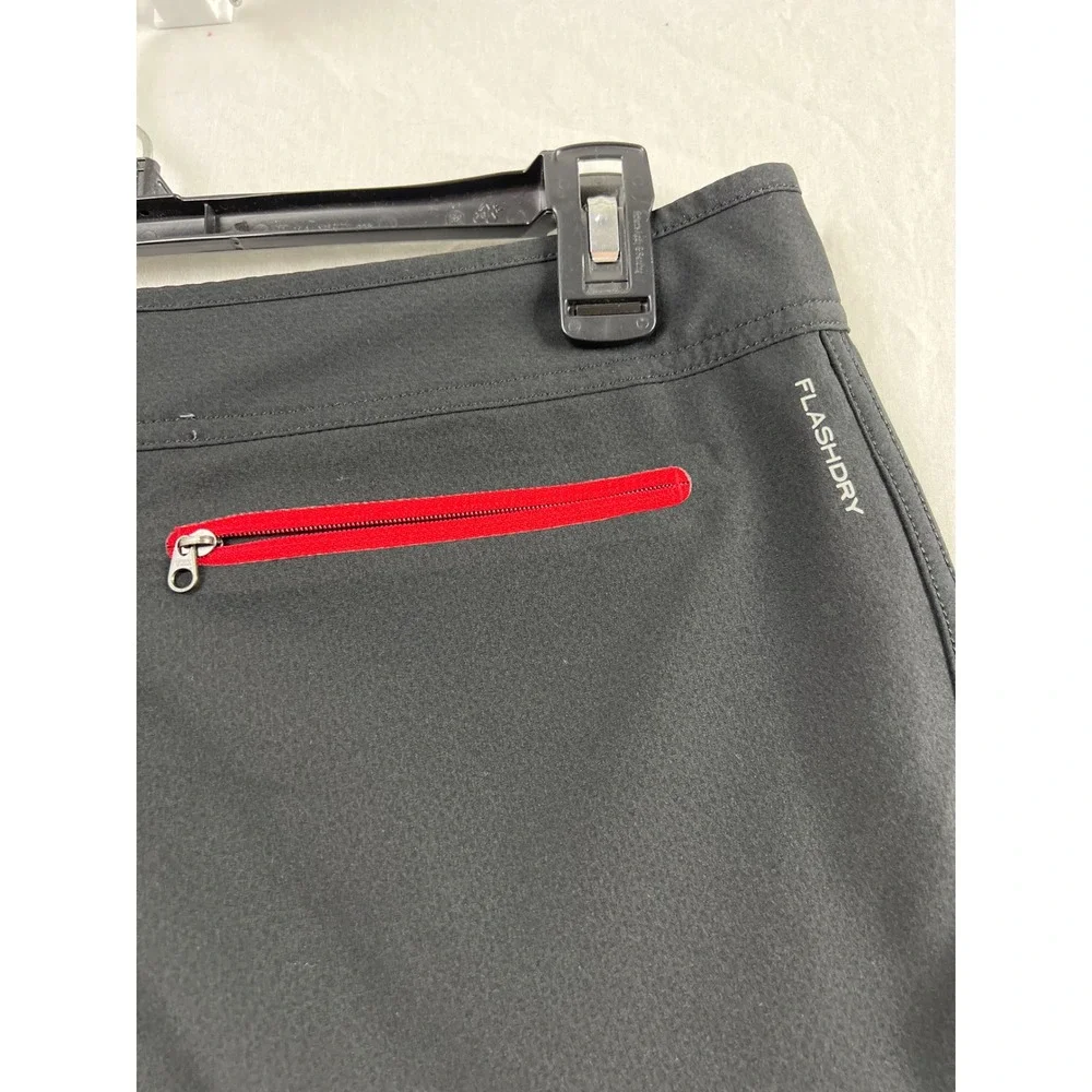 The North Face Board Shorts Mens 32 Black Red Logo Stretch Swim Trunks Flashdry